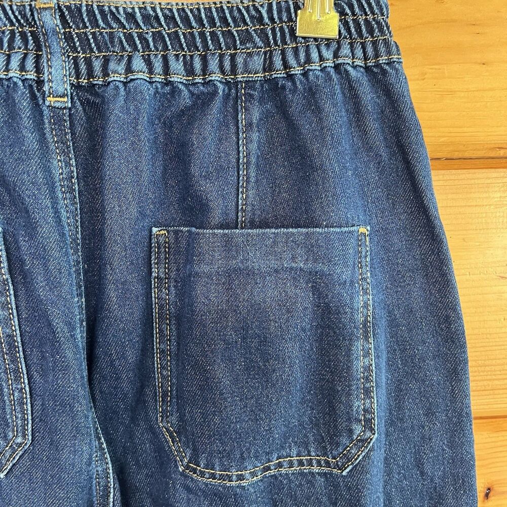 Zara Womens Size 4 Baggy Jeans Seamed Dark Wash Denim Front Patch Pockets - Picture 6 of 7